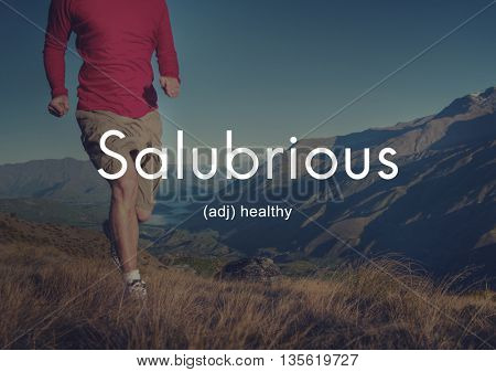 Salubrious Wellness Healthy Fitness Strong Powerful Concept