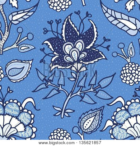 Indian National paisley ornament for cotton linen fabrics. Tribal flowers seamless pattern. Bohemian ornament for taps. Texture for wrapping skins smartphones textile wallpapers surface design