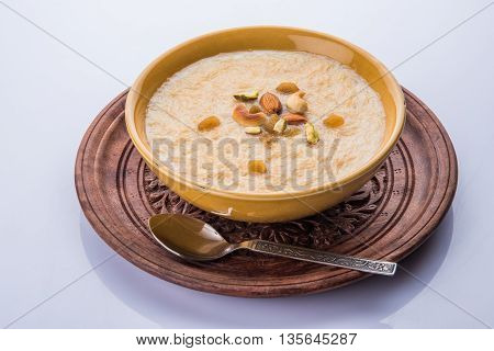sweet Kheer or khir payasa, gil-e-firdaus, fereni also known as Sheer Khurma Seviyan, popular sweet dish