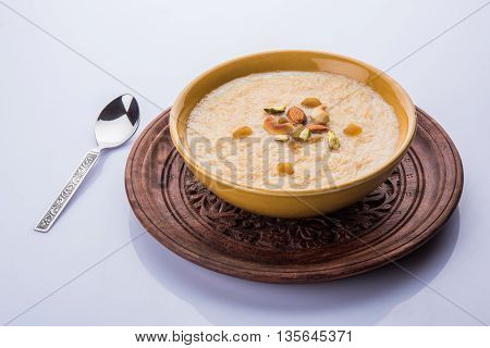 sweet Kheer or khir payasa, gil-e-firdaus, fereni also known as Sheer Khurma Seviyan, popular sweet dish