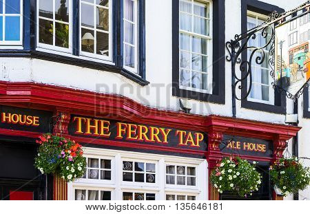 South Queenferry Scotland - July 29 2012: Lothian area an Ale House in High Street.