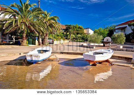 Ugljan coastal island village waterfront view Dalmatia Croatia