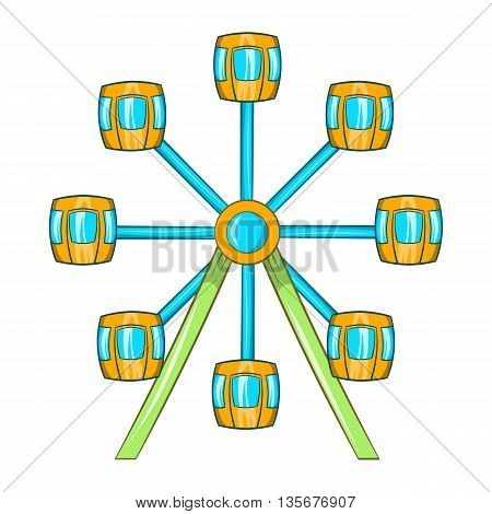 Ferris wheel icon in cartoon style on a white background
