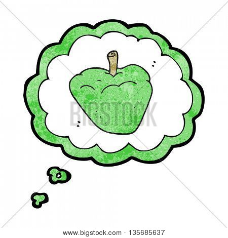 freehand drawn thought bubble textured cartoon organic apple