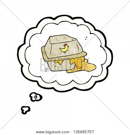 freehand drawn thought bubble textured cartoon greasy takeout