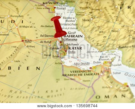Map with pin set on Kata, Saudi Arabia.
