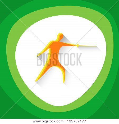 Fencing Sport Game Logo Fencer Icon Vector Illustration