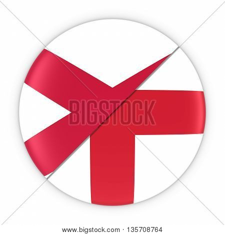 Northern Irish And English Relations - Badge Flag Of Northern Ireland And England 3D Illustration