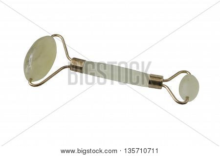 Guasa Massage river jade Chinese medical traditional tool Guasha made from jade. Believe Skin Detoxification and more beauty. Isolated on white and objects with clipping paths