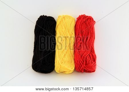 flag of wool in the colors of belgium