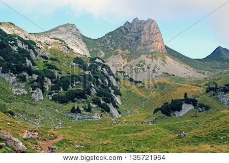 View On Mountain Chain In The Alps (rofan)
