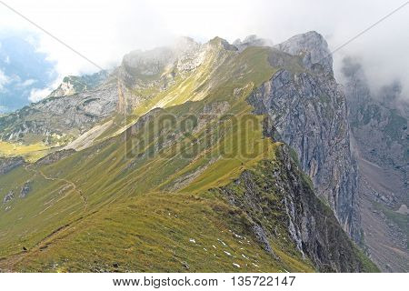 View On Mountain Chain In The Alps (rofan)