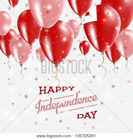 Tonga Vector Patriotic Poster. Independence Day Placard With Bright Colorful Balloons Of Country Nat