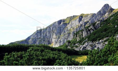 View On A Mountain Face In The Alps (rofan Mountains)