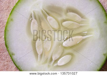 Pile Of Green Cucomber Slices, Close Up