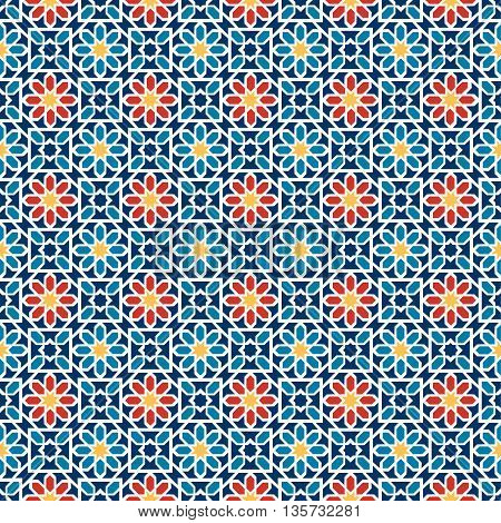 Islamic seamless pattern. Arabian geometric oriental pattern for holiday cards. Vector illustration