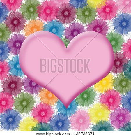 haert shape on flowers background