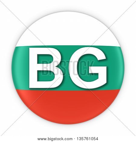 Bulgaria Flag Button With Two Letter Country Iso Code 3D Illustration