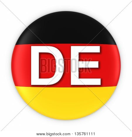 Germany Flag Button With Two Letter Country Iso Code 3D Illustration