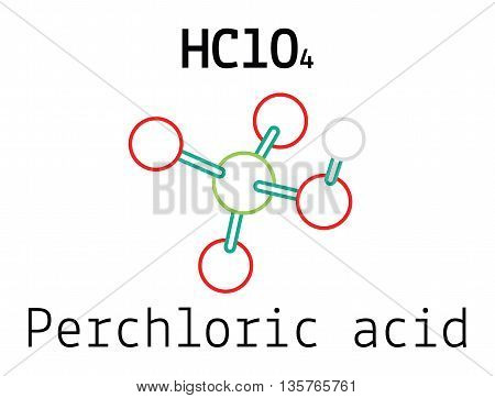 HClO4 Perchloric acid 3d molecule isolated on white