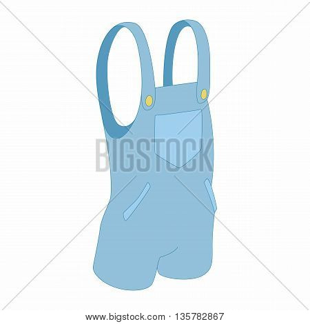 Blue short jumpsuit icon in cartoon style on a white background