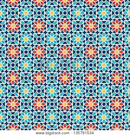 Islamic seamless pattern. Arabian geometric oriental pattern for holiday cards. Vector illustration