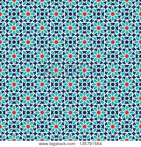 Islamic seamless pattern. Arabian geometric oriental pattern for holiday cards. Vector illustration