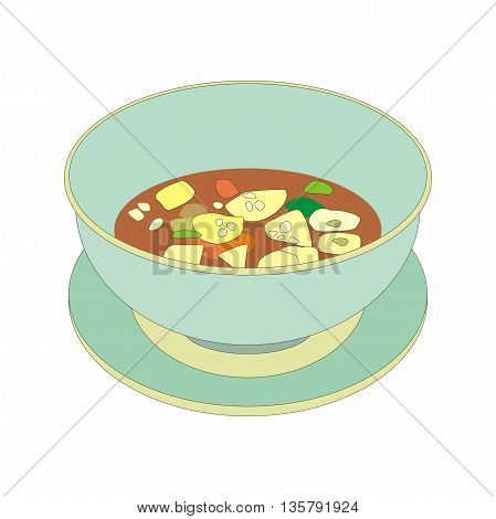 Illustration spicy sauce bowl isolated on white background