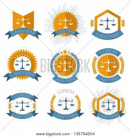 Law Firm logo set. Stock vector. Vector illustration.

.