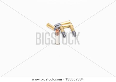 Small .22Lr Caliber Ammunition In A Pile