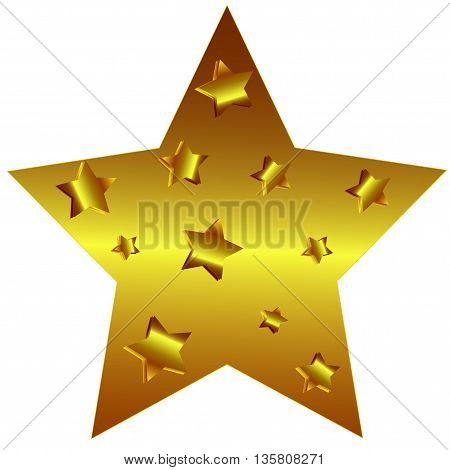 Ornament from gold star.Golden Star Christmas Ornament.