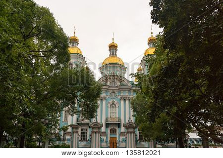 Nicholas-Epiphany Naval Cathedral of St. Nicholas in the garden of St. Petersburg