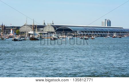 Amsterdam, Netherlands - August 20: SAIL Amsterdam 2015 is an immense flotilla of Tall Ships maritime heritage naval ships and impressive replicas August 20, 2015 in Amsterdam, Netherlands