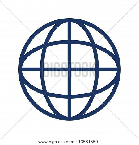 simple line design of earth globe diagram with latitude and parallel icon vector illustration