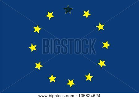 Caricature britexit. The European Union without the Great Britain. Now 1 GB free