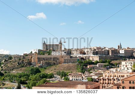 Alcázar of Toledo Spain in Europe from park