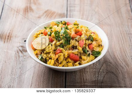 Spicy scrambled eggs or egg bhurji or anda bhurji