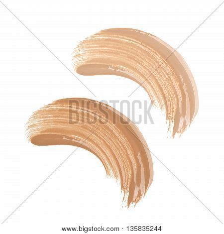 Foundation smudges range of colors on white background