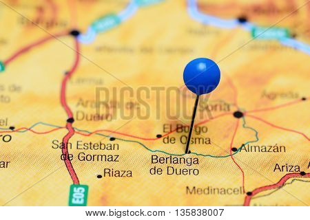 Berlanga de Duero pinned on a map of Spain