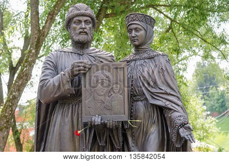 Sergiev Posad - August 10, 2015: Close-up Of Individual Sculptural Composition Of The Holy Prince Pe