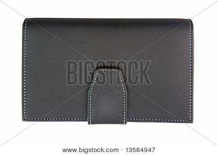 Isolado de couro falso preto porta Notebook