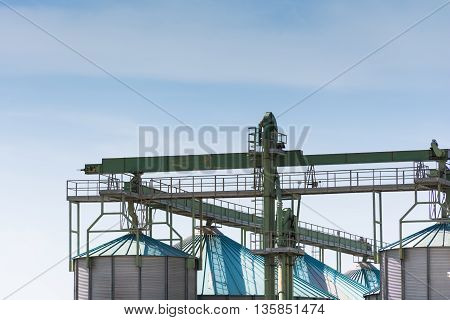 Agricultural Silo - Building Exterior Storage and drying of grains wheat corn soy sunflower and grano.