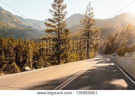 Road Near Emerald Bay And Lake Tahoe