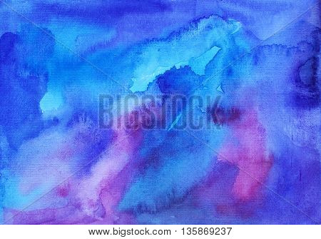 Hand painted backdrop. Ink illustration. Hand drawn watercolor ombre. Artistic watercolor background. Artistic brush painting.
