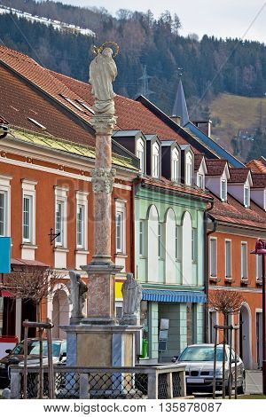Town of Bad sankt Leonhard im Lavanttal colorful streetscape Carinthia Austria