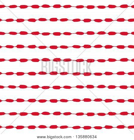 Seamless geometric pattern. Hand painted ink in red and white. Graphic design element for web sites, stationary printables, fabric, scrapbooking etc.
