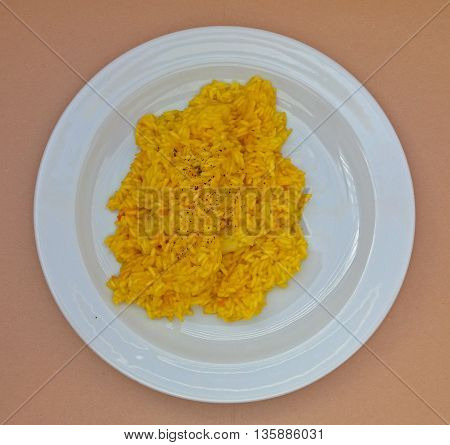 Saffron Risotto In A Dish