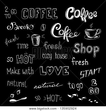 coffee background or iconhand drawn vector illustration