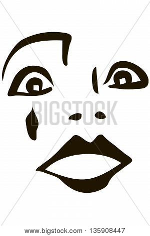 clown sketch of the actor with beautiful eyes