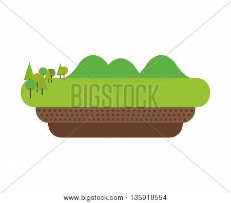 Nature concept represented by lanscape icon. isolated and flat illustration